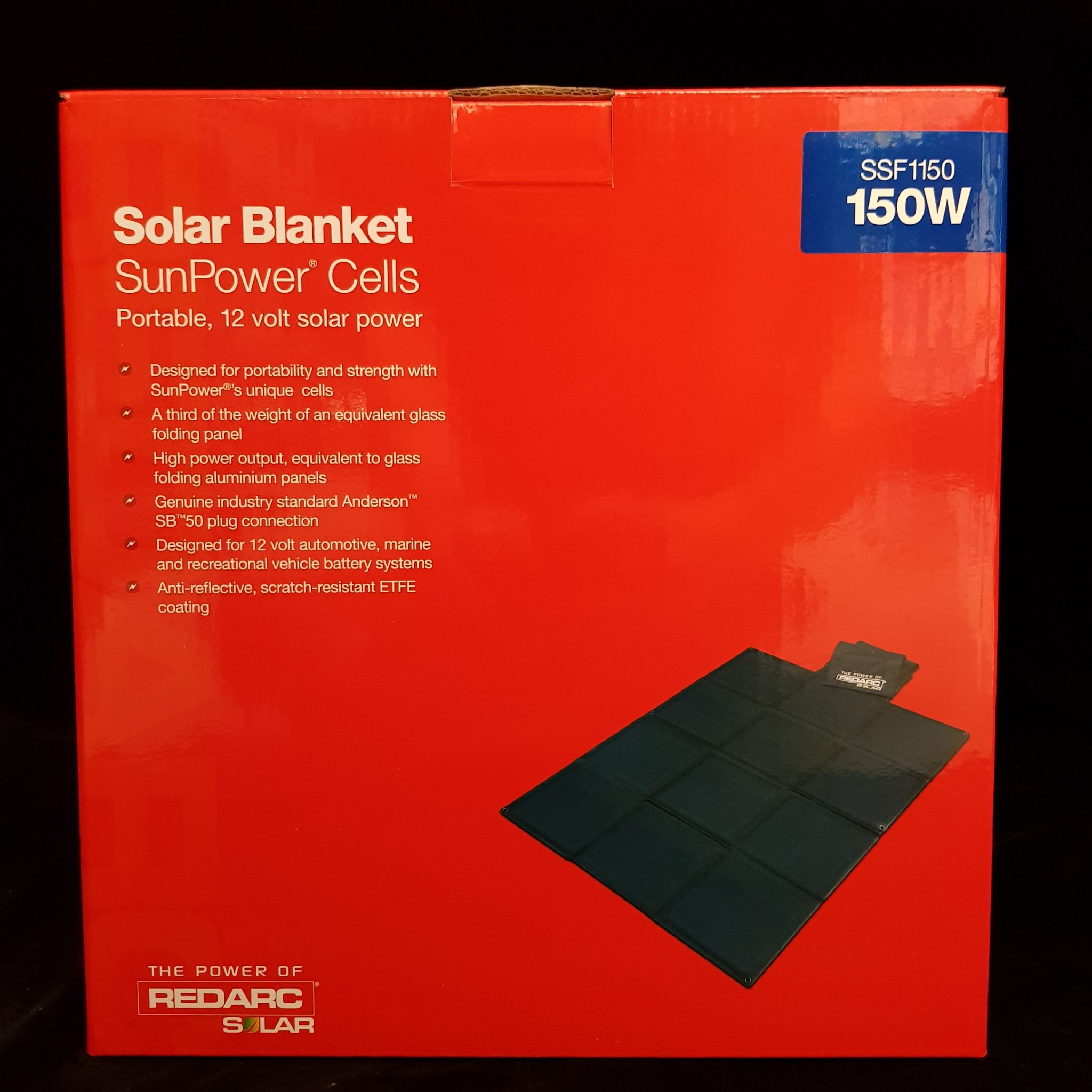 REDARC 150W FOLDABLE SOLAR BLANKET SUNPOWER CELLS SSF1150 PORTABLE