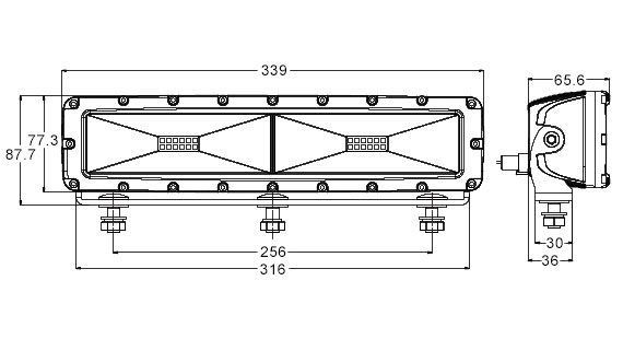 120w Hyper Flood LED Light Dimensions