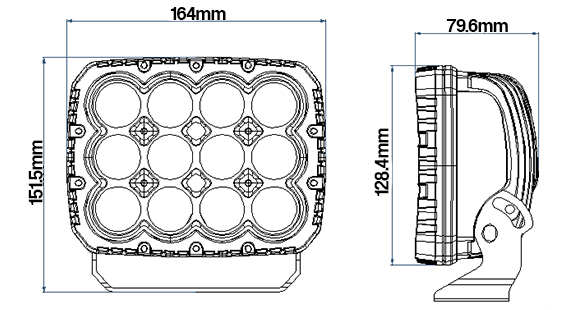 120w LED Flood Light Dimensions