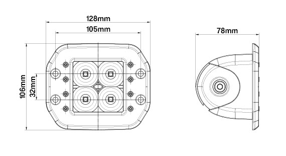 C4 Flush Dimensions