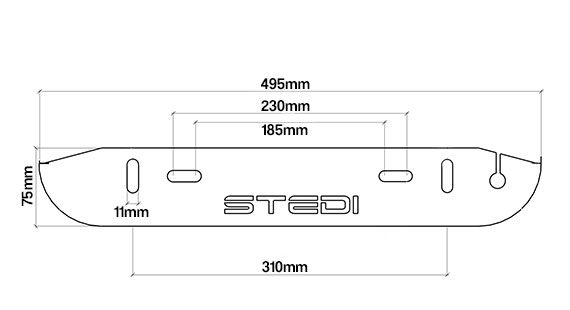 STEDI Number Plate Light Bar Mounting Bracket
