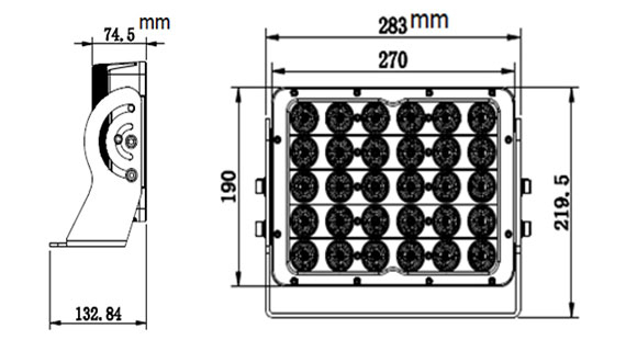 150w Mine Spec Dimensional Diagram