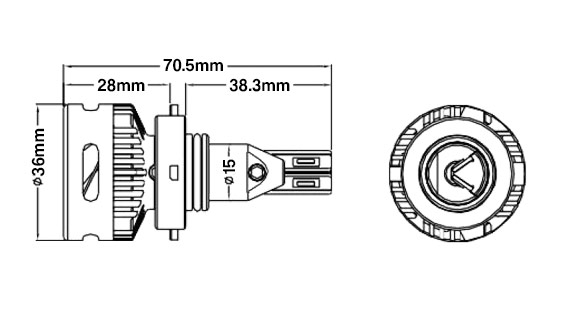 Projector HIR2 LED Dimensions