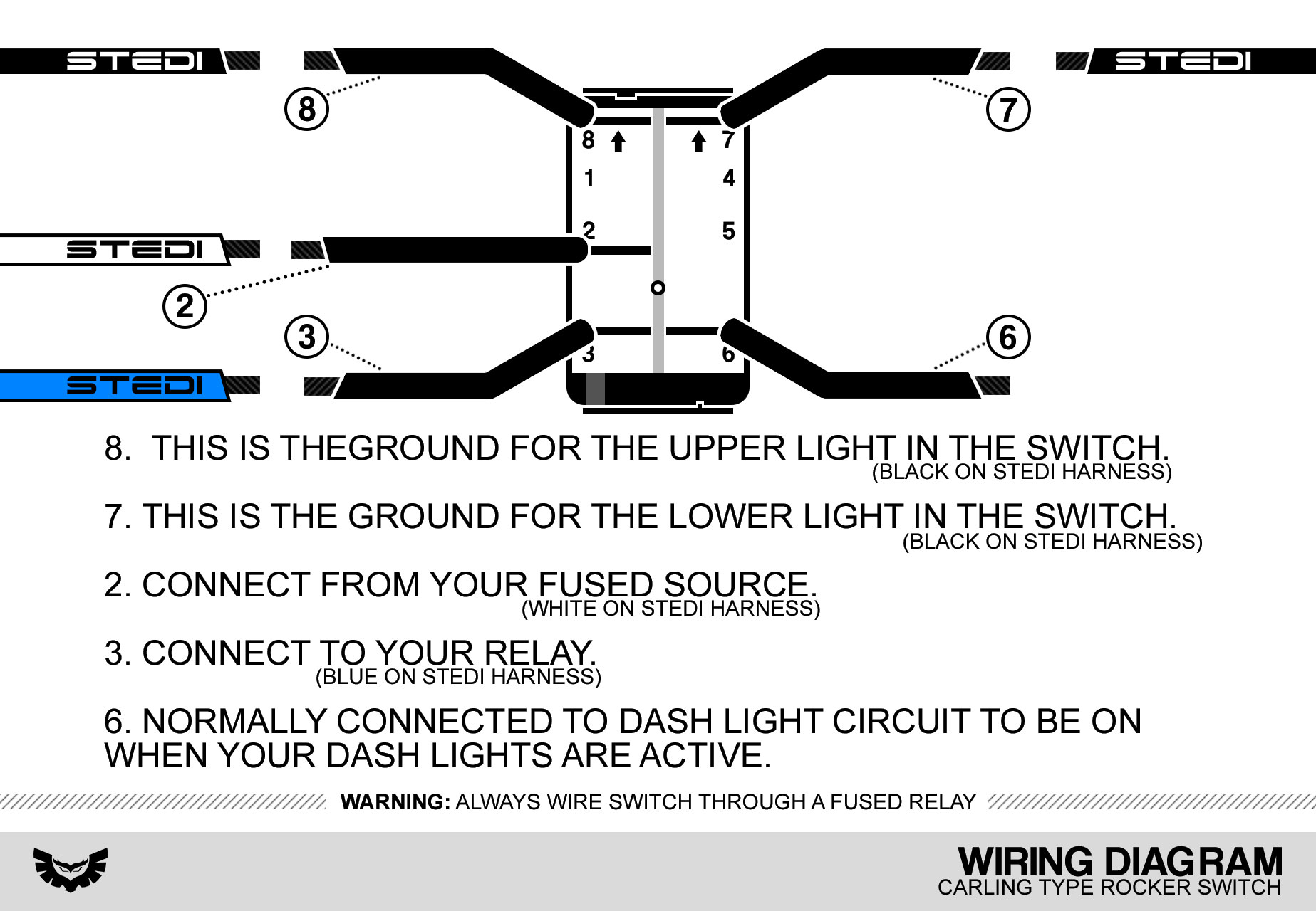 STEDI rocker Switch Wiring Diagram