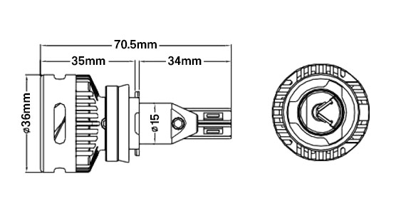 Project H11 LED Dimensions