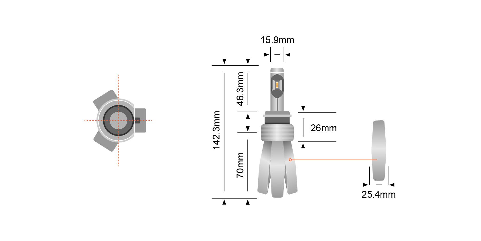 STEDI H7-3 Copper Head Dimensions