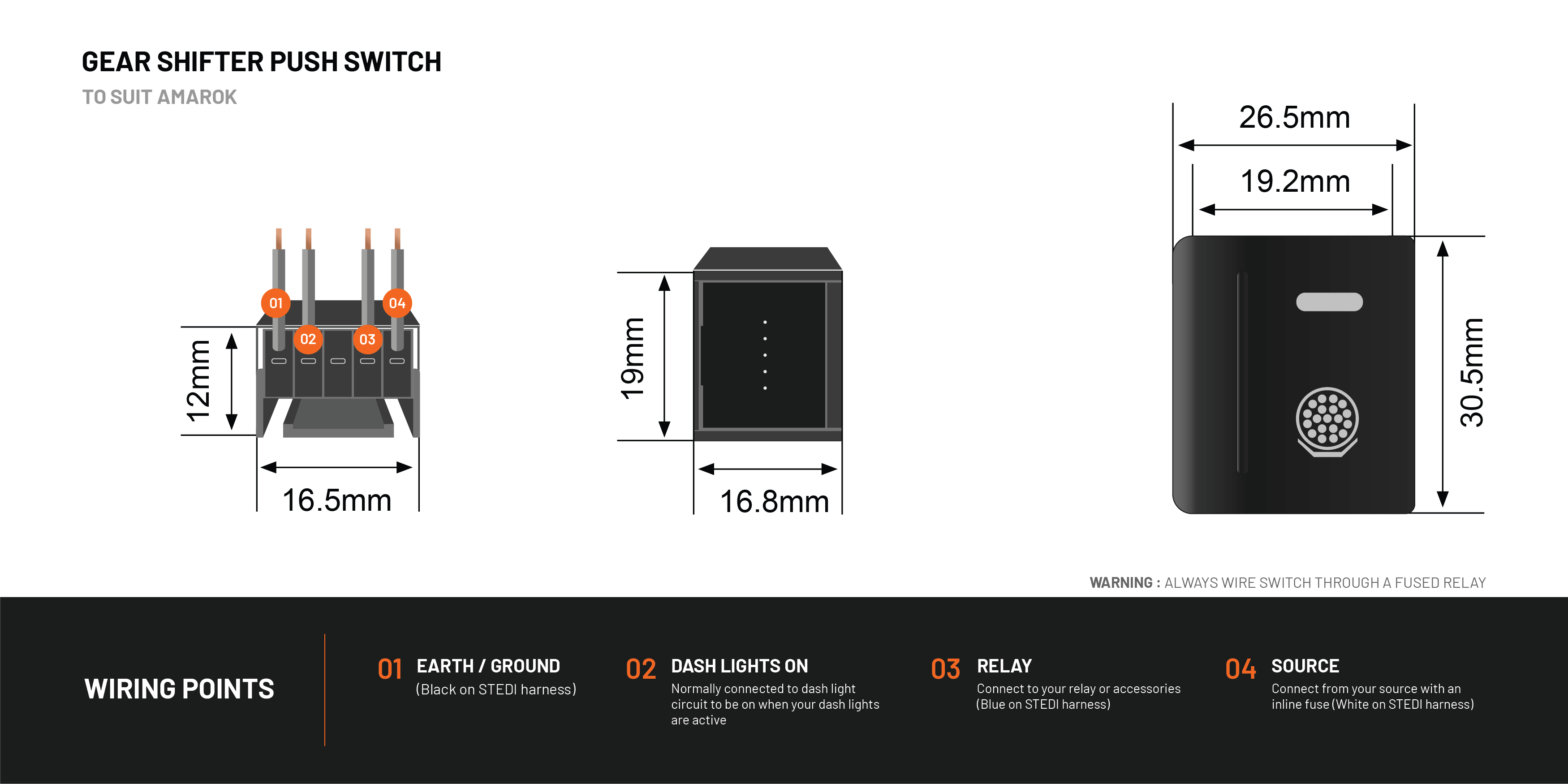 STEDI Amarok Gear Shifter Push Switch Wiring Diagram