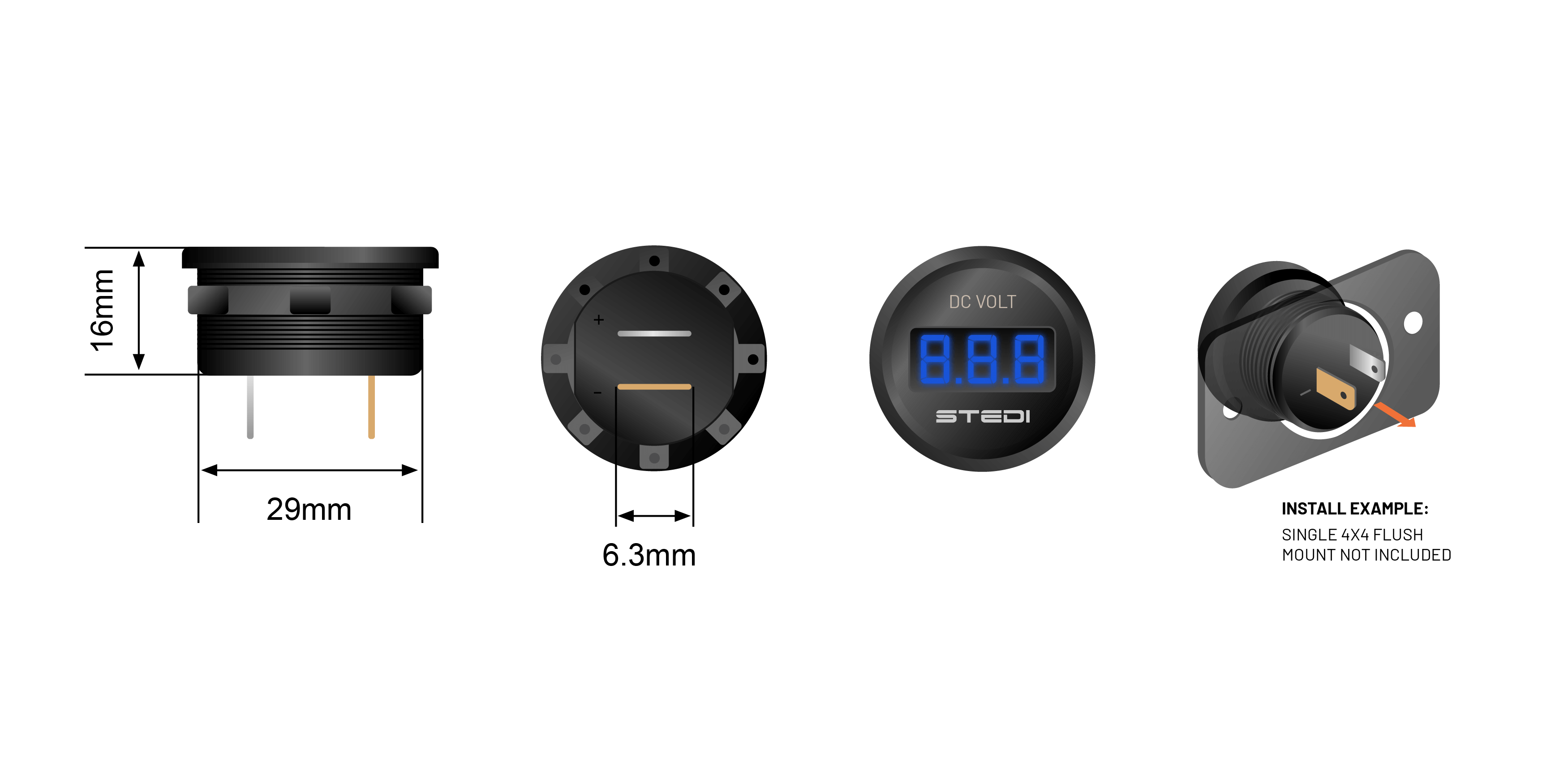 STEDI Single Battery Volt Meter