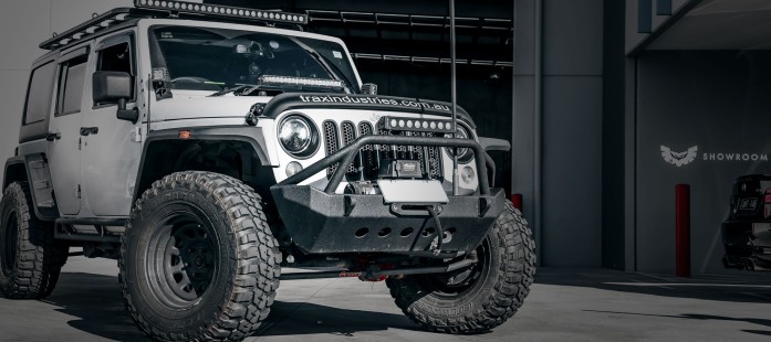 STEDI Carbon Pair Mounted on Jeep Wrangler