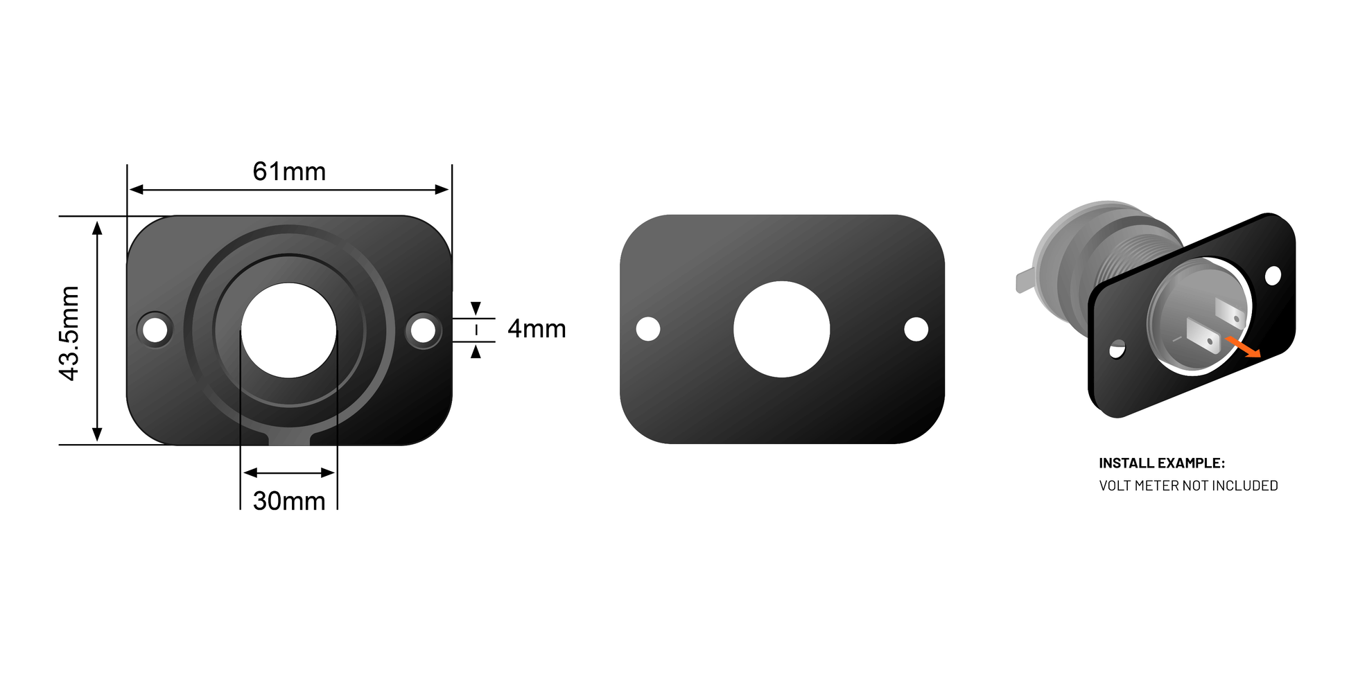 Stedi Single 4x4 Flush Mount Dimensions